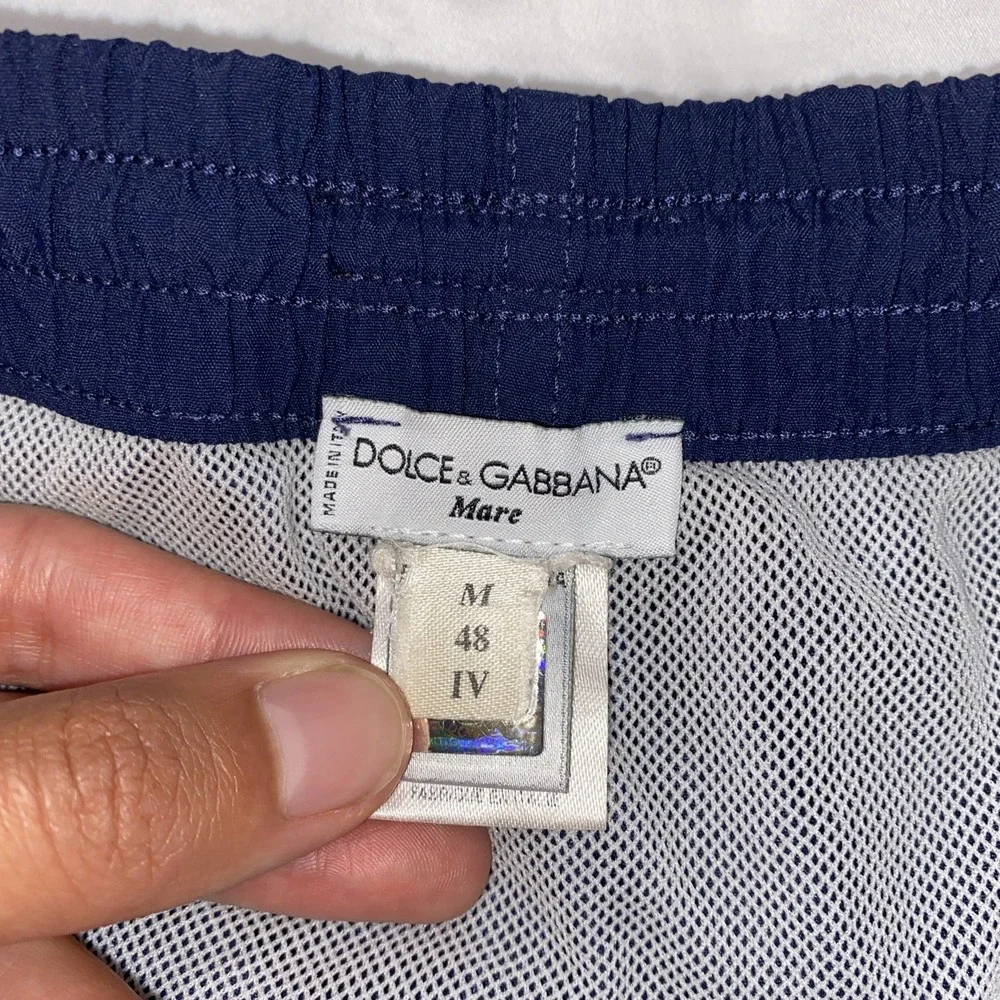 DOLCE & GABBANA Mare Swim Trunks EU 48 US 30 Waist Made In Italy Navy Blue
